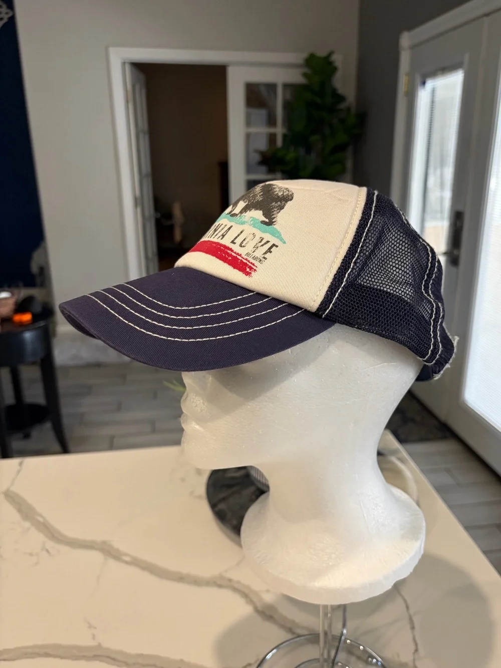 Billabong Navy and Cream Mesh Trucker Hat
